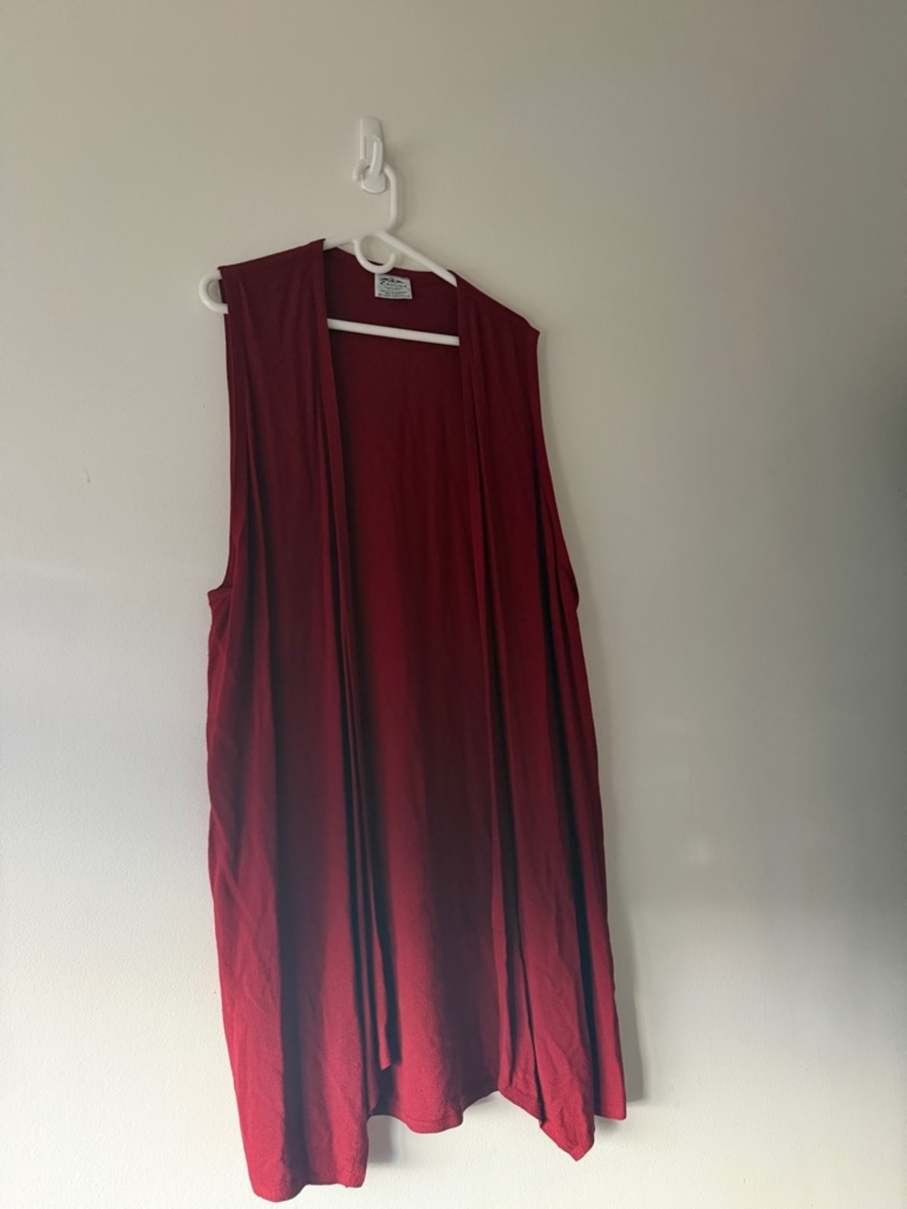 Agora Sleeveless Draped Cardigan in Deep Wine Red